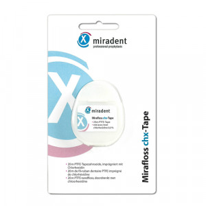 Produktbild von MIRADENT Zahnseide Mirafloss Tape CHX 20 m